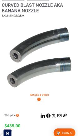 Sandblasting banana nozzle