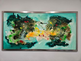 Abstract Expressionist Style Painting Mid Century Modernist