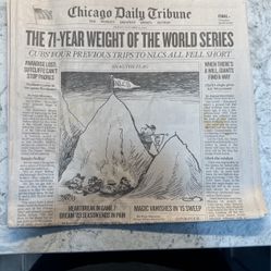  Chicago Cubs World Series 71 Year Weight 10-14 2016 Newspaper