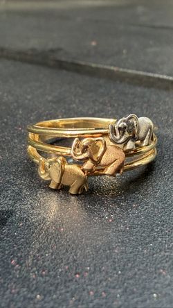 14k Ring Tri Colored Gold Elephant Ring