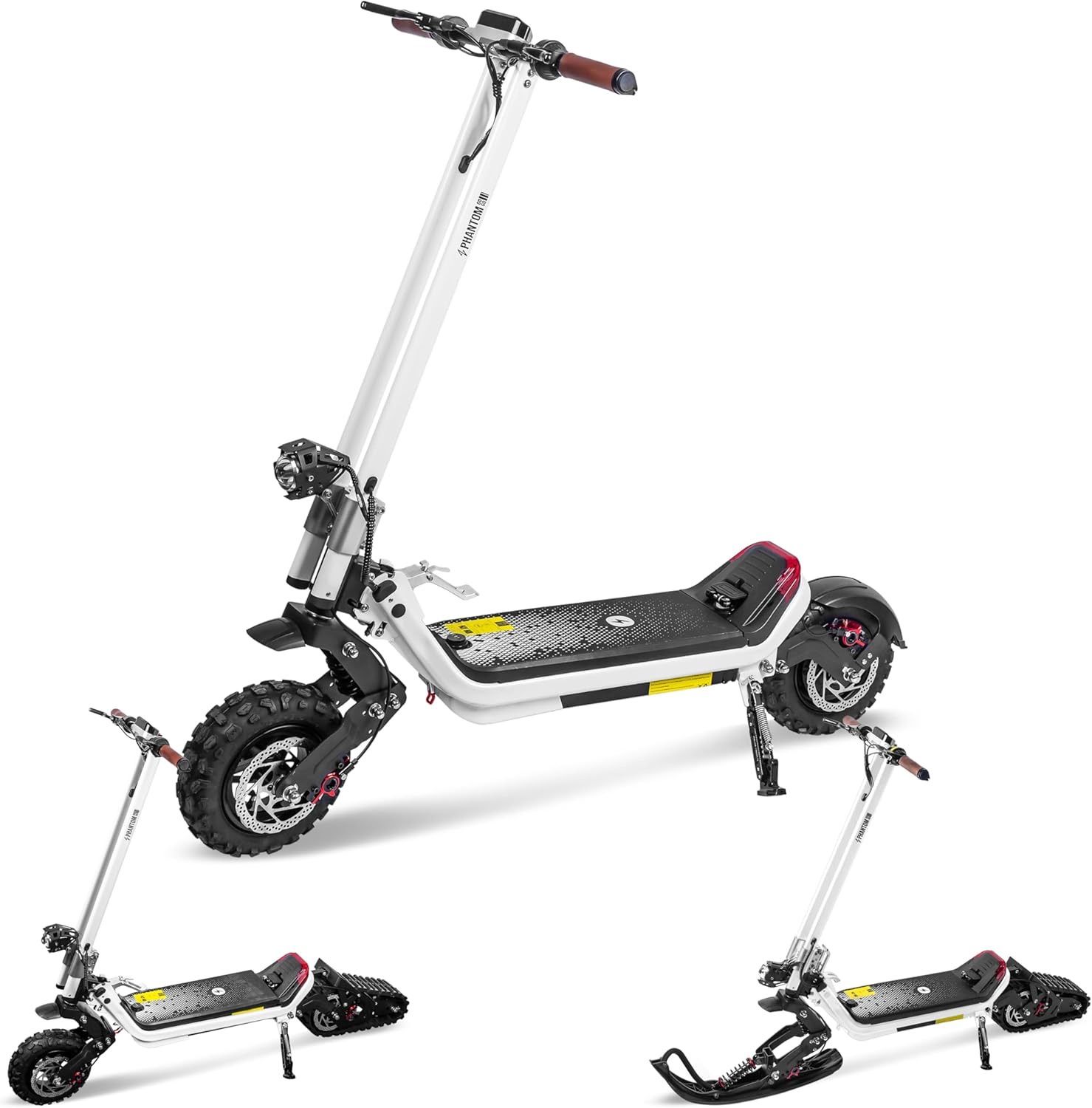 Phantomgogo Pro Level Off-Road Electric Scooter for Adults Scooter Foldable Snow E-Scooter with 1500W Brushless Motor 287lbs Max Load E Mopeds for Adu