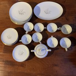 VINTAGE Kayson's China Golden Rhapsody 1961 Dinnerware Bell Floral 31 Pieces