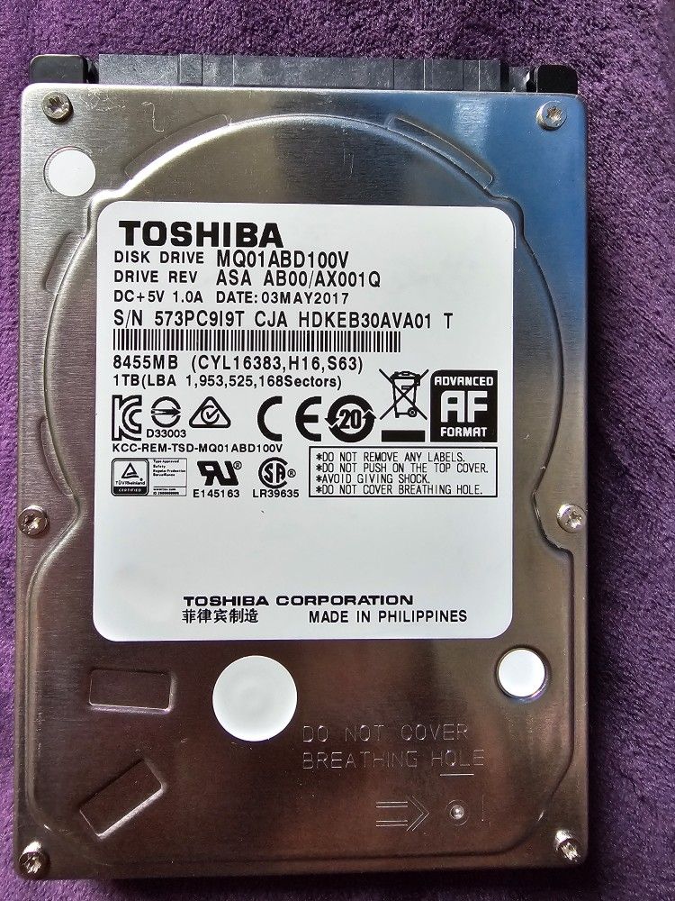 Toshiba 1TB 5400RPM 8MB| Cache SATA 3.0Gb/s 2.5 inch PS3/PS4 Hard Drive