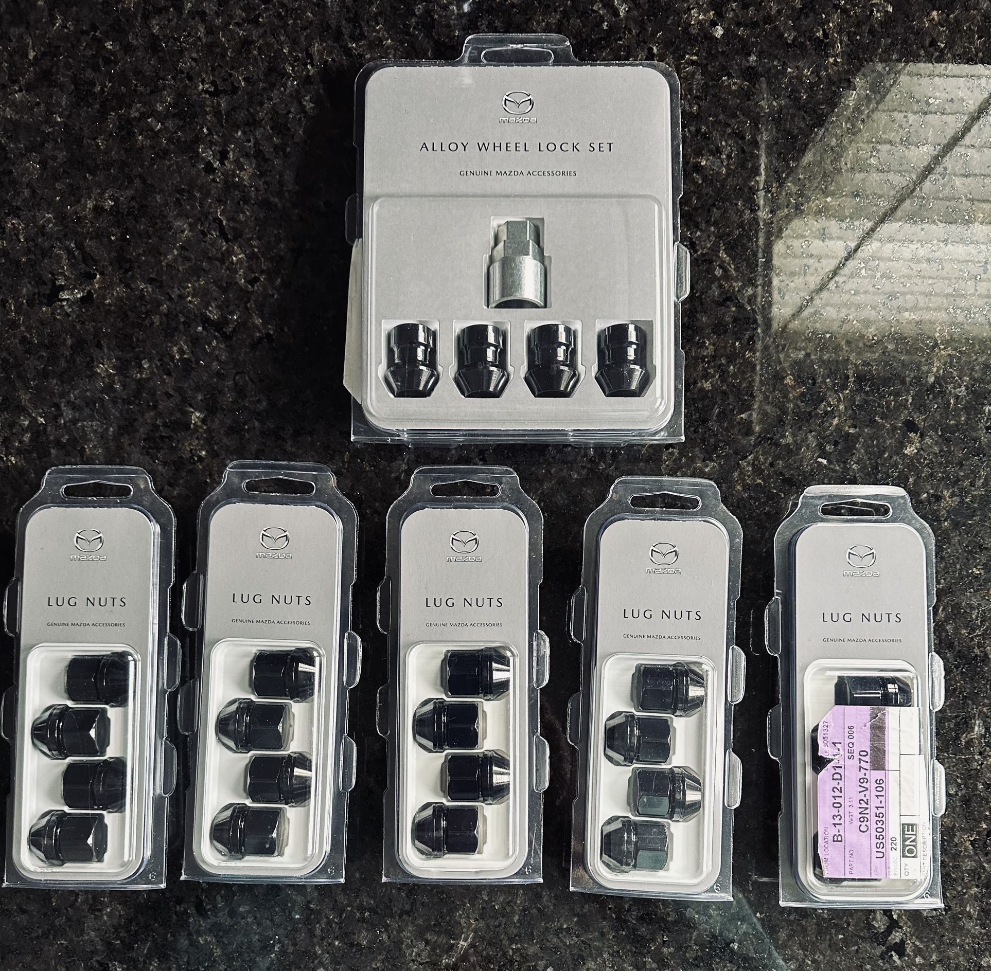 Mazda Black Lugs & Wheel Locks NIB