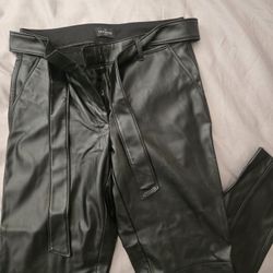 White Housr Black Market Tapered Leather Pants