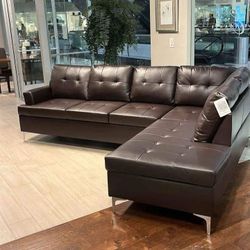 L Shaped Faux Leather Sectional Financing Available Same Day Delivery 