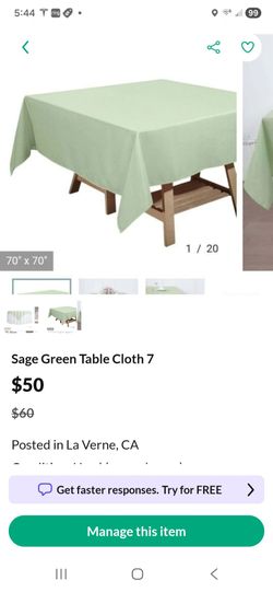Sage green table cloth 7