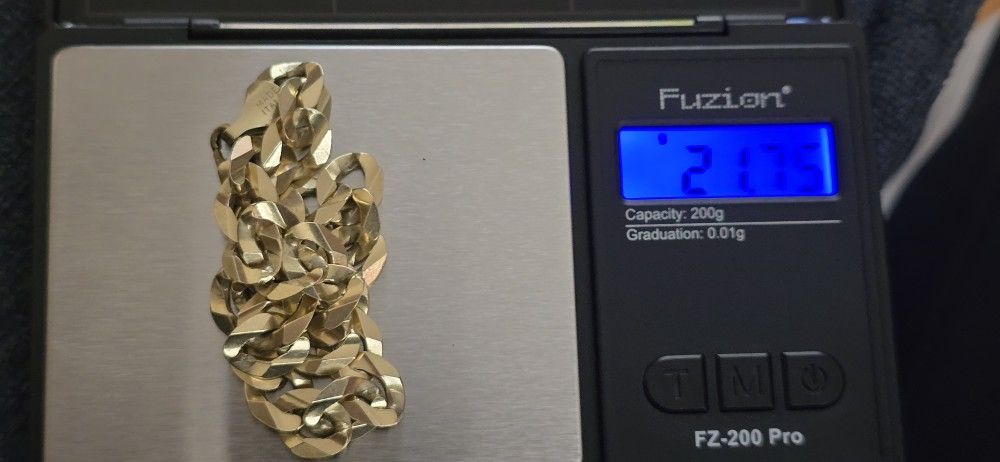 14k Gold Cuban  21.75gram Bracelet 8mm