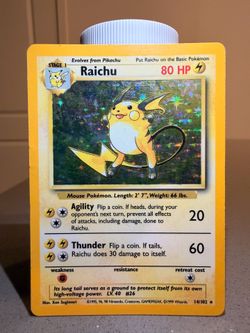 Raichu Base Set Holo LP 14/102 Pokemon TCG
