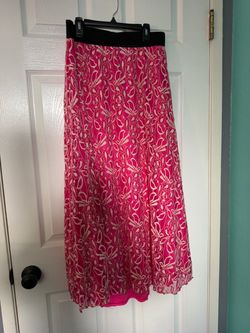 LuLaRoe Lola Lace Skirt – Pink & Cream – Size Medium