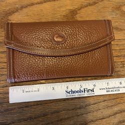 Dooney & Bourke Envelope Pebble Leather Wallet With Checkbook Insert
