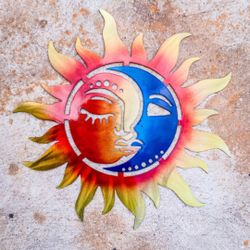 Metal Art Yard Art Sun And Moon Rustic Metal Art Decorations Christmas Presents 