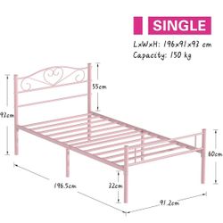 Twin Bed frame With Mattress 