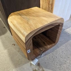 Hollowed Chamcha Wood End Table 