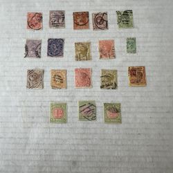 Victoria Old Vintage Group Of 18 Used Stamps 