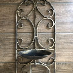 Antique Bronze Candle Wall Sconce 