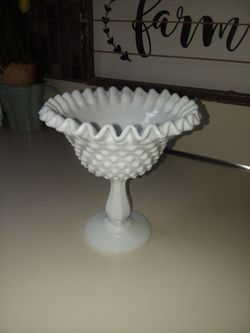 Fenton Milk Glass Compote Bowl 