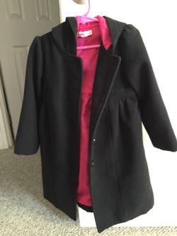 Girl black coat with hood