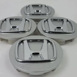 4PCS Chrome 69MM 2 3/4" Wheel Center Caps Emblem For Honda