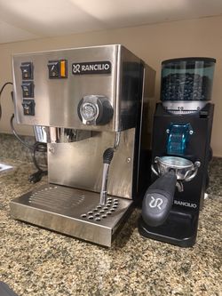 Rancilio Miss Silvia Espresso Machine Stainless Steel  120V + Bean Grinder Setup