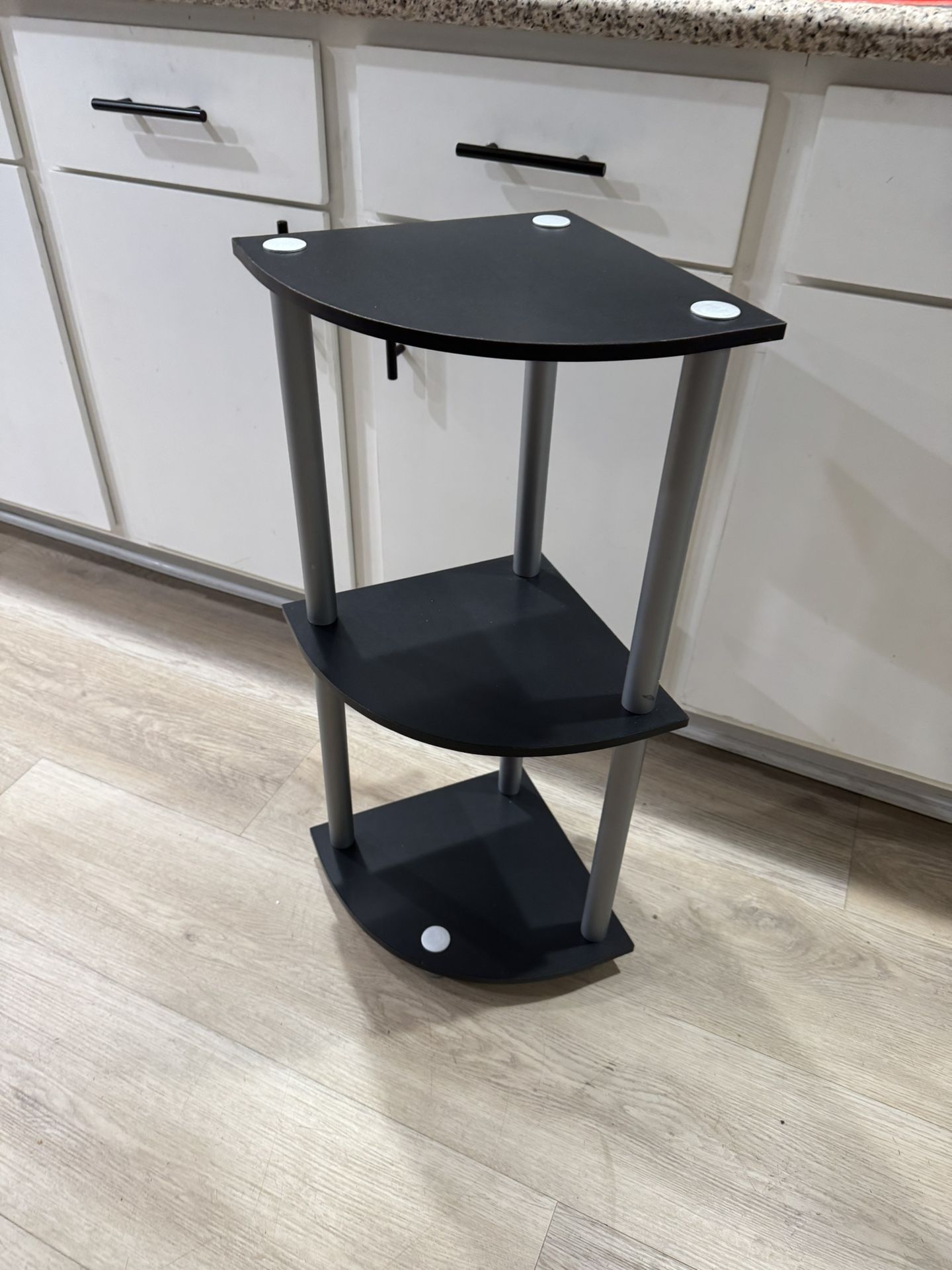 Black 3 Tier Corner Shelving