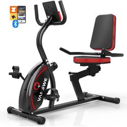 VANSWE Exercise Bike for Adults and Seniors - Recumbent Bikes for Home with Magnetic Resistance, Bluetooth and App Connectivity, Pulse Sensor 