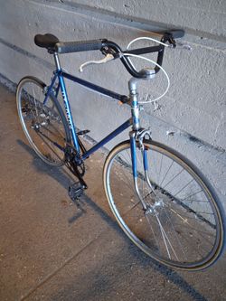 Blue Road Bike with Drop Handlebars