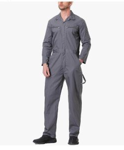 Utility Zip-Pocket Jumpsuit in Charcoal Gray