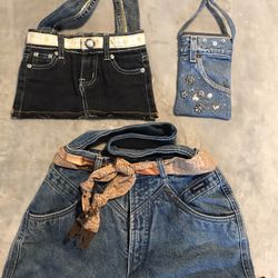3 Handmade Jean Skirt Purses ($30 For All 3)