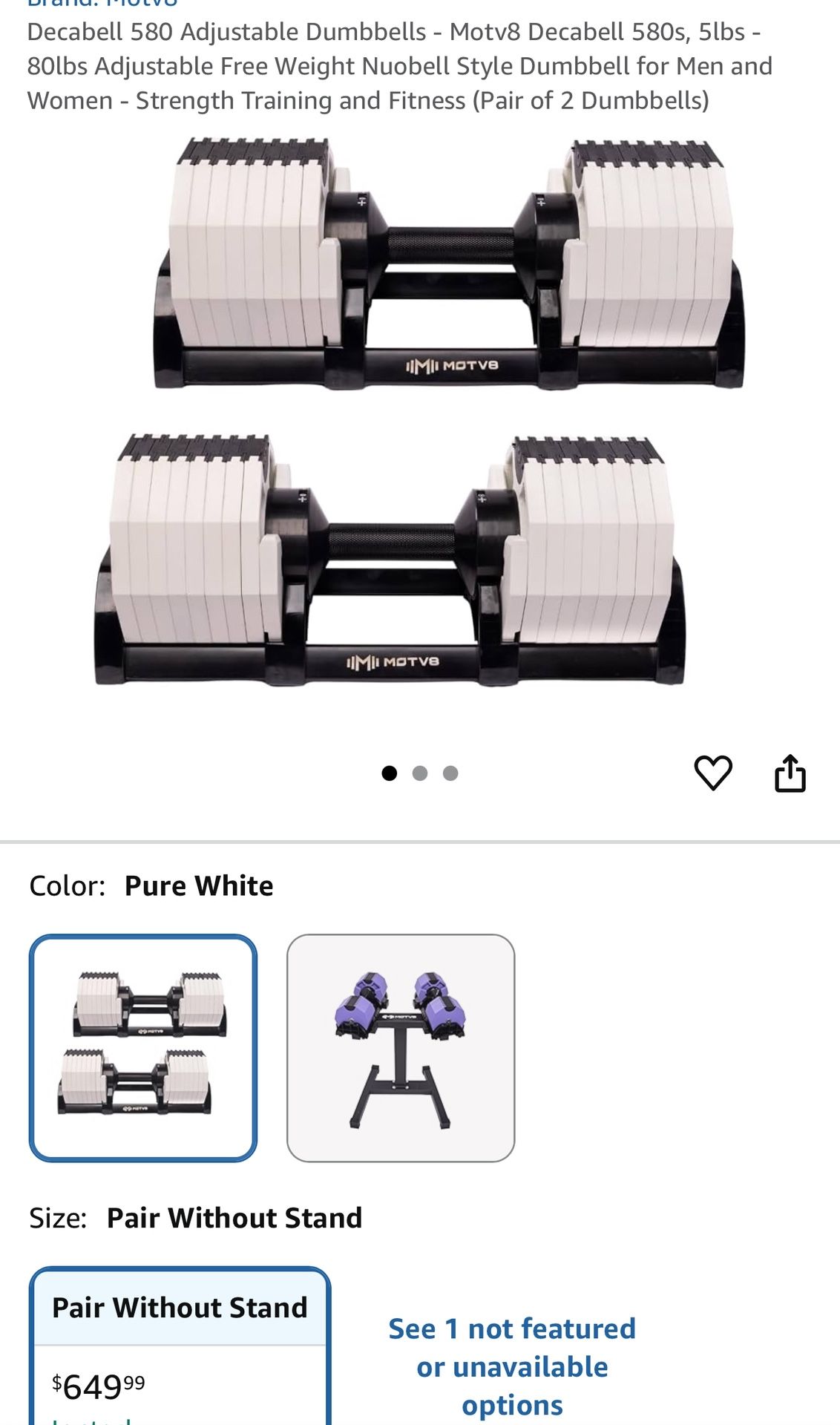 Decabell 580 80lb Adjustable Dumbbells with Stand
