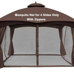 brown 10' x 12' Gazebo Netting for Lowe's Allen Roth 10X12 Gazebo Model #GF-12S004B-1 / GF-12S004BTO/ TPGAZ17-002