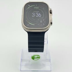 Unlocked Apple Watch Ultra 3 49MM Natural Titanium Anchor Blue Ocean Band 