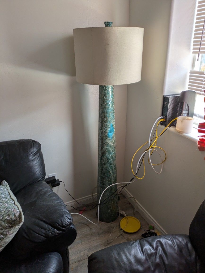 Tall Sea Glass Lamp
