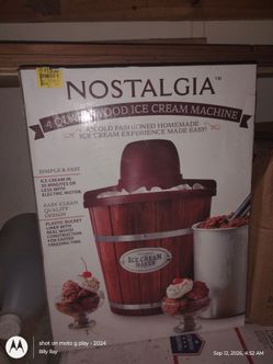 4 qt Wooden ice cream machine