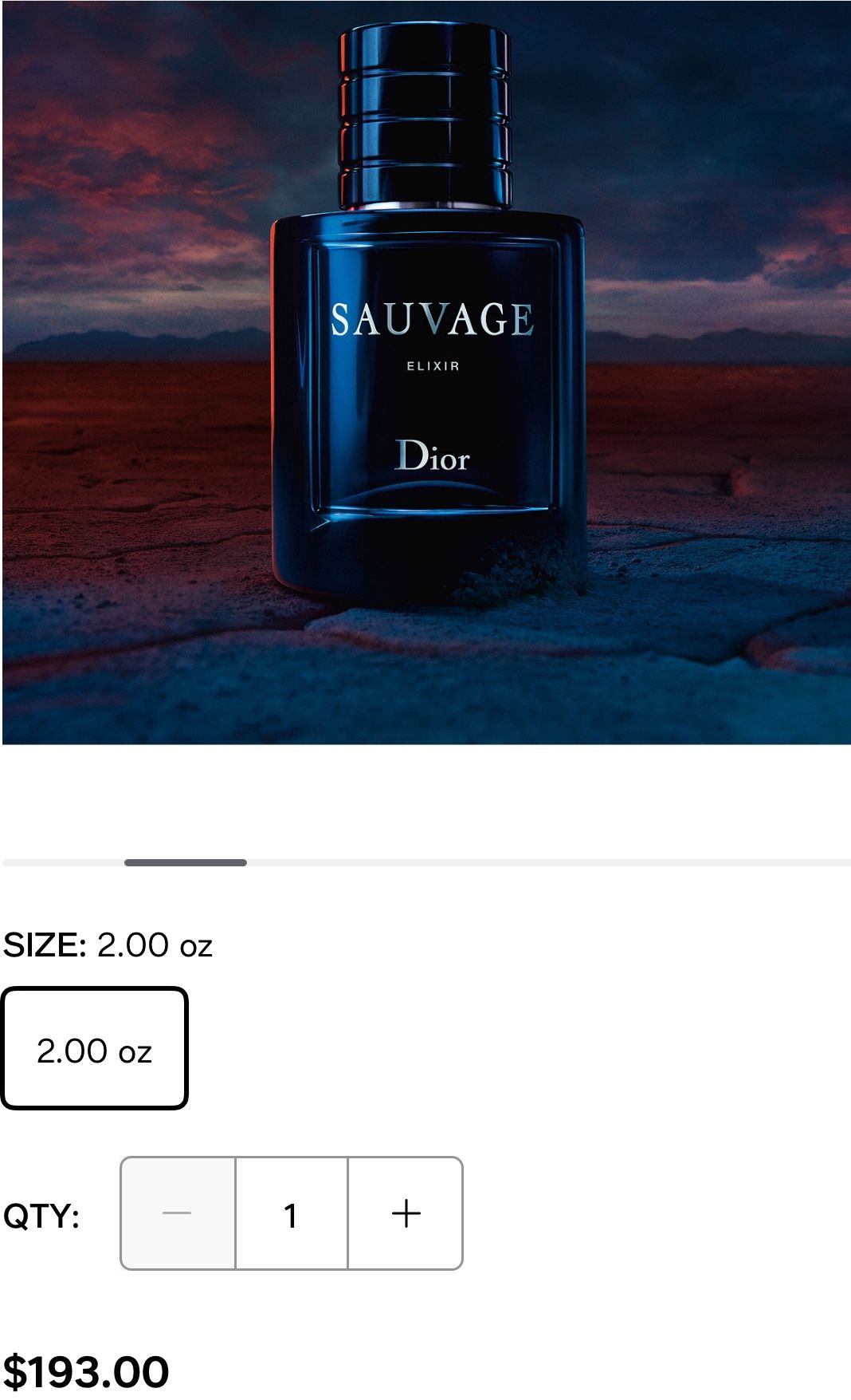 Sauvage Elixir Dior 2.0 OZ