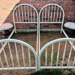 Two Antique Twin Bed Frames 