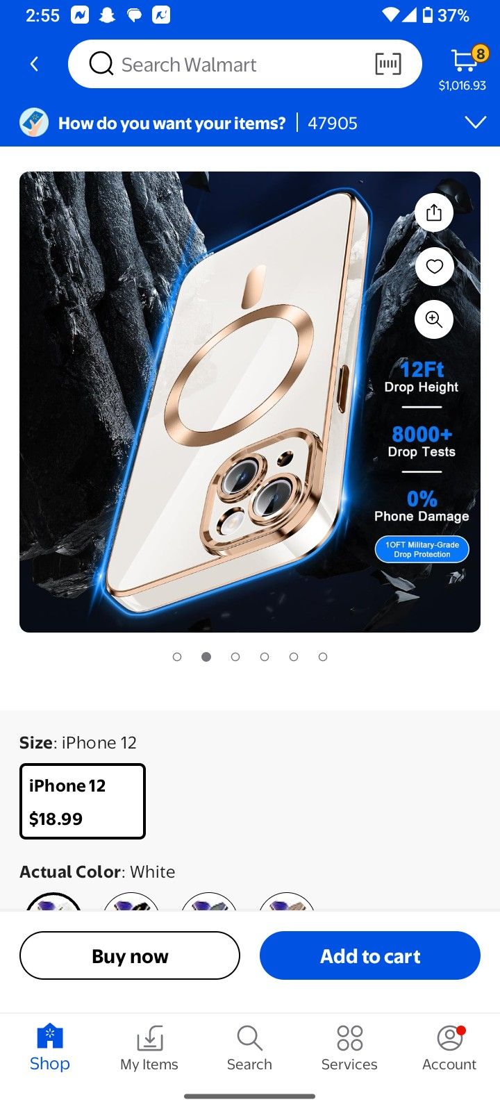 Gold And White Ip 12 Pro Phone Case 