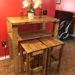 Special Walnut Stain Farmhouse Dining Set