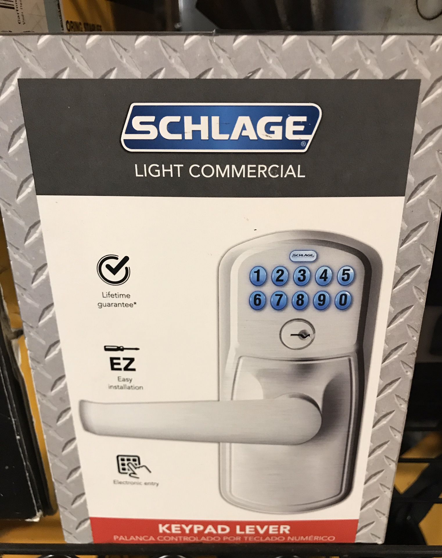 Schlage light commercial keypad lever door lock