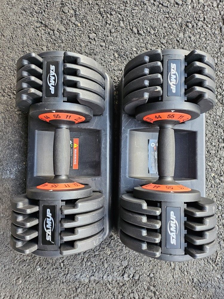 Adjustable Dumbbells 55lbs Each 
