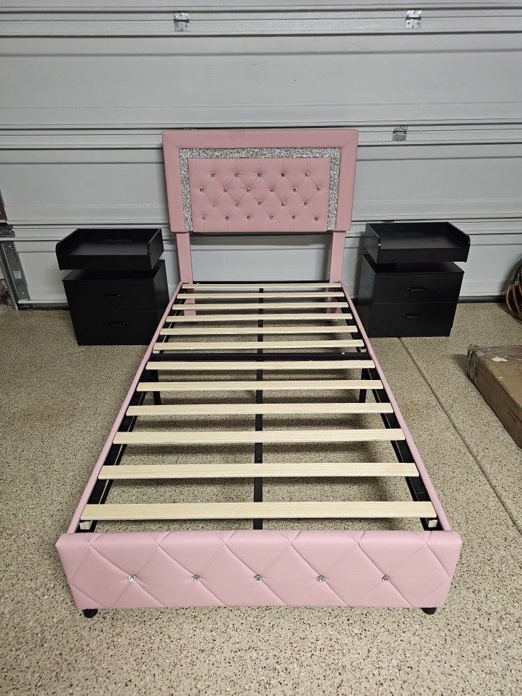 Pink Twin Girls Bed And Black