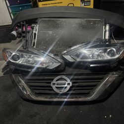 Nissan Altima 2016-2018 Grill Headlights Radiator Support Condenser And Trunk Spoiler 