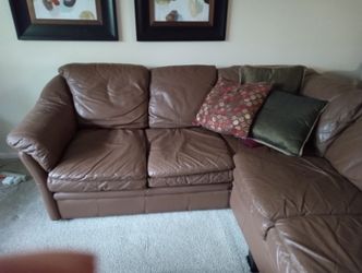 Leather sectional