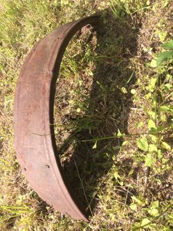 Model T front fender. Custom motorcycle fender. Yard art. MAKE OFFER Model TT. Ford body parts shabby chic