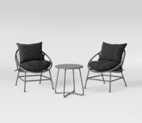 room essentials 3pc metal mesh small space set 2 chairs and table