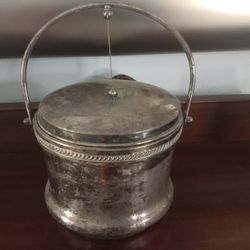 Silver Plated Mid Century Ice Bucket For Bar
