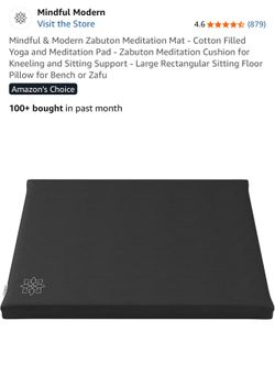 Mindful & Modern Zabuton Meditation Mat - Cotton Filled Yoga and Meditation Pad - Zabuton Meditation Cushion for Kneeling and Sitting Support - Large