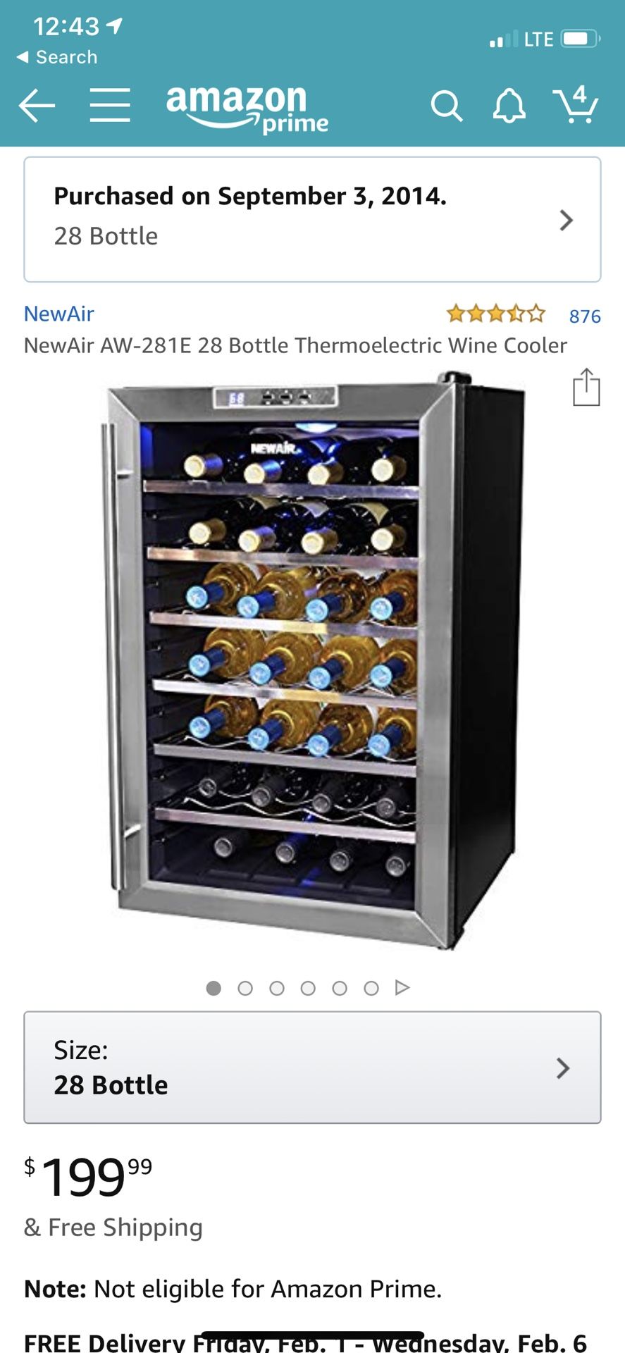 NewAir Thermoelectric Wine Cooler - 28 bottle