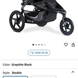BOB Gear Revolution Flex 3.0 Duallie Double Jogging Stroller, Graphite Black