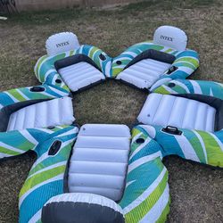 INTEX brand  5 Person Large Inflatable Lounging Pool Float with cup holder. In excellent condition. It’s available as long as you can see this post.
